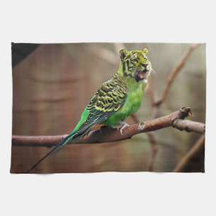 Tiger Parakeet Tea Towel