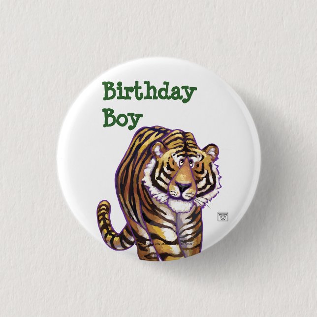 Tiger Party Centre 3 Cm Round Badge (Front)