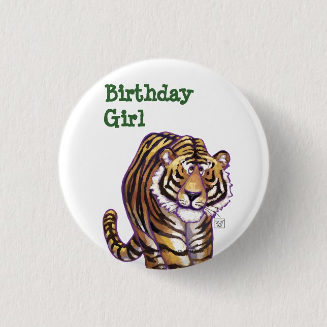 Tiger Party Centre 3 Cm Round Badge (Front)