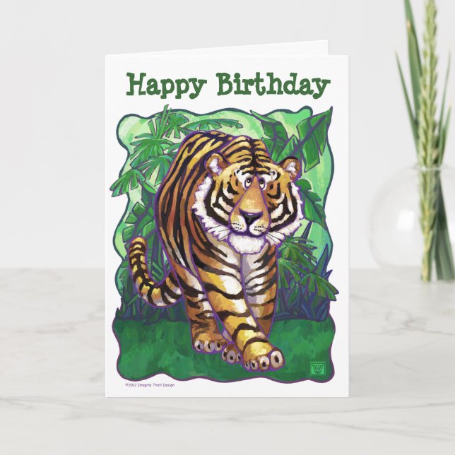 Tiger Party Centre Card (Front)