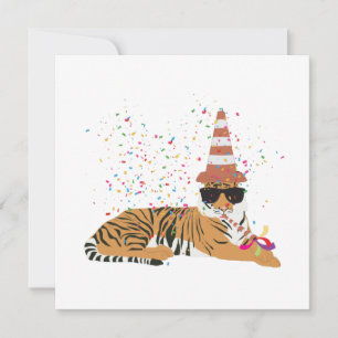 Tiger Partying - Animals Having a Party Card