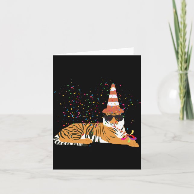 Tiger Partying Animals Having A Party  Card (Front)