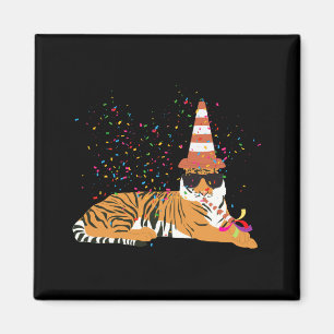 Tiger Partying Animals Having A Party Magnet