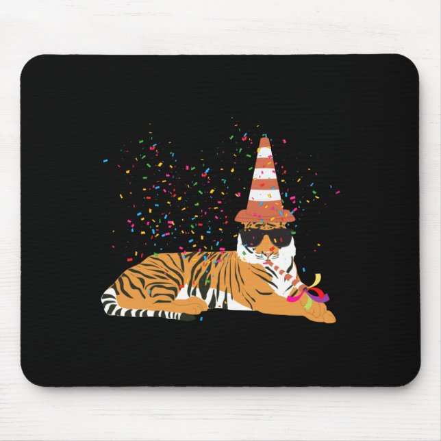 Tiger Partying Animals Having A Party  Mouse Pad (Front)