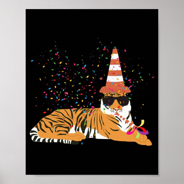Tiger Partying Animals Having A Party  Poster (Front)