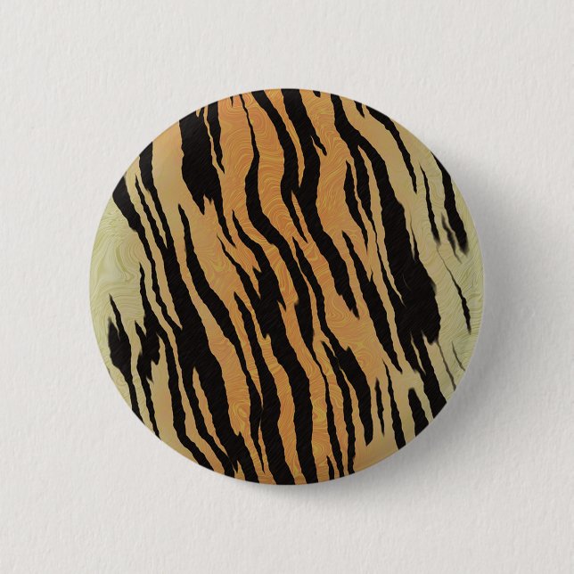 Tiger Pattern 6 Cm Round Badge (Front)