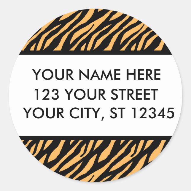 Tiger Pattern Address Labels (Front)