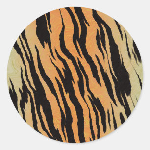 Tiger Pattern Classic Round Sticker