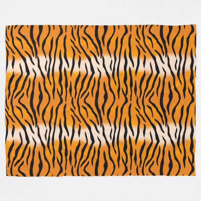 Tiger Pattern Fleece Blanket (Front (Horizontal))