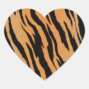Tiger Pattern Heart Sticker