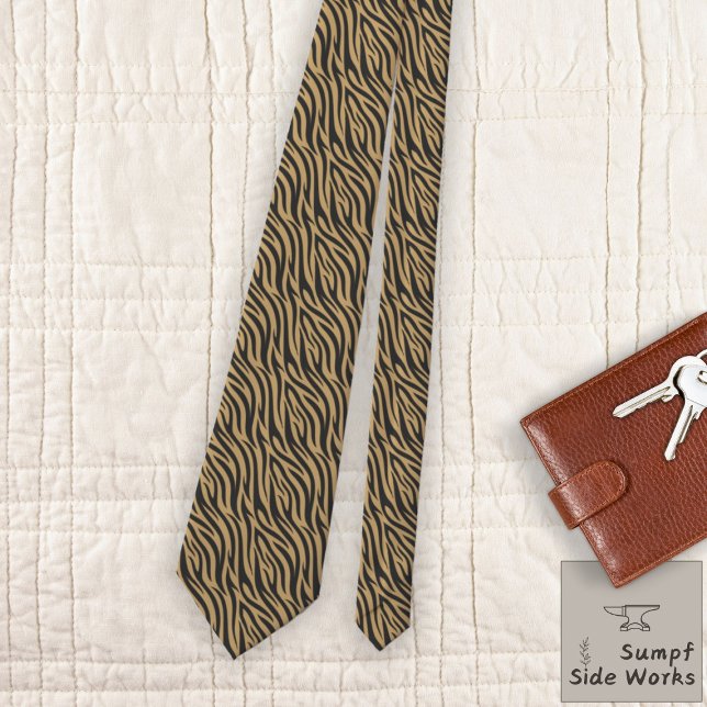 Tiger Pattern in Light Brown Tie (Creator Uploaded)