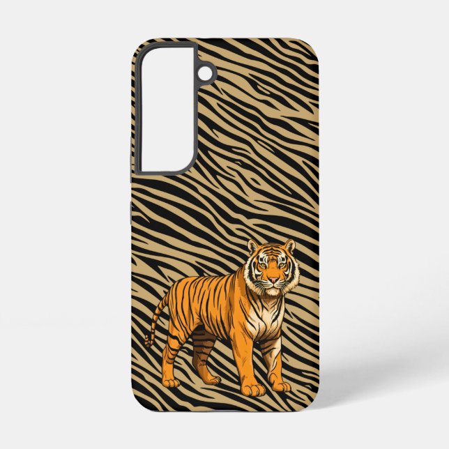 Tiger Pattern in Light Brown with Tiger  Samsung Galaxy S22 Case (Back)