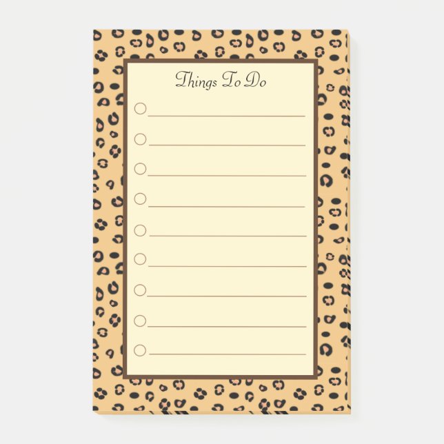 Tiger Pattern Personalised Things To Do Post-it Notes (Front)