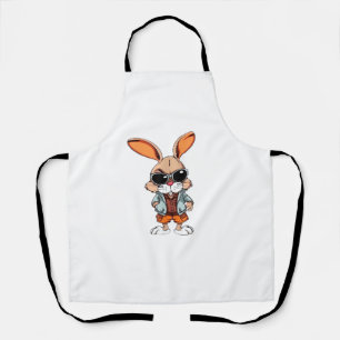 Tiger Pattern Rabbit Easter Bunny for Kids Apron