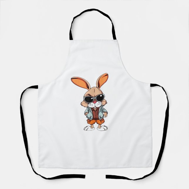 Tiger Pattern Rabbit Easter Bunny for Kids  Apron (Front)