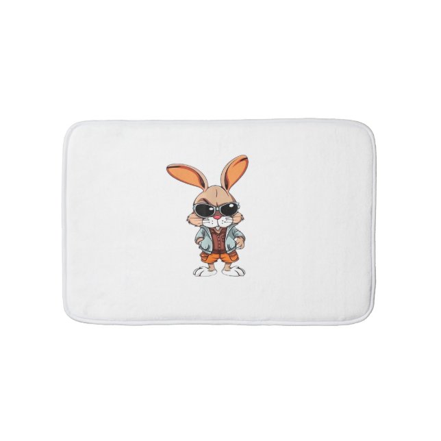 Tiger Pattern Rabbit Easter Bunny for Kids  Bath Mat (Front)