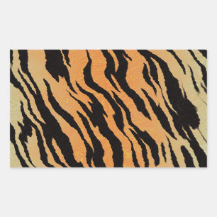 Tiger Pattern Rectangular Sticker