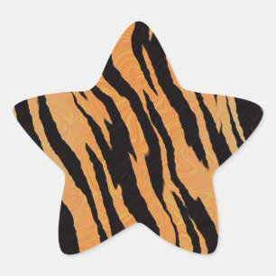 Tiger Pattern Star Sticker