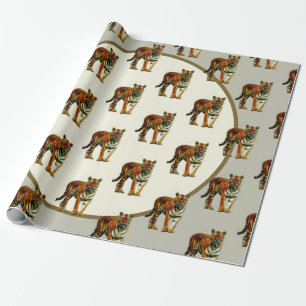 Tiger Pattern Vintage Elegant Wrapping Paper