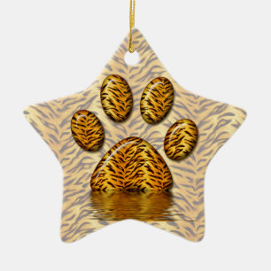 Tiger Paw #2 Ceramic Tree Decoration