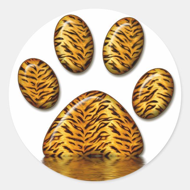Tiger Paw #2 Classic Round Sticker (Front)