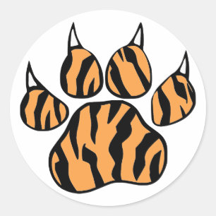 Tiger Paw Print Classic Round Sticker