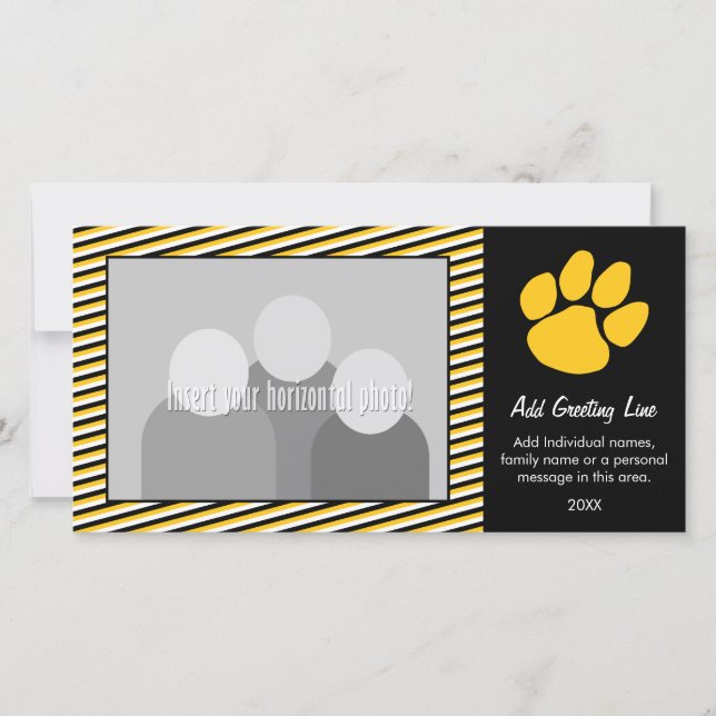 Tiger Paw Print - Sports Fan or Graduation Announcement (Front)