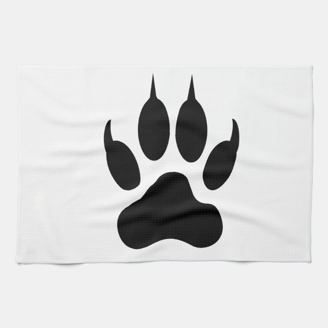 Tiger Paw Print Tea Towel (Horizontal)