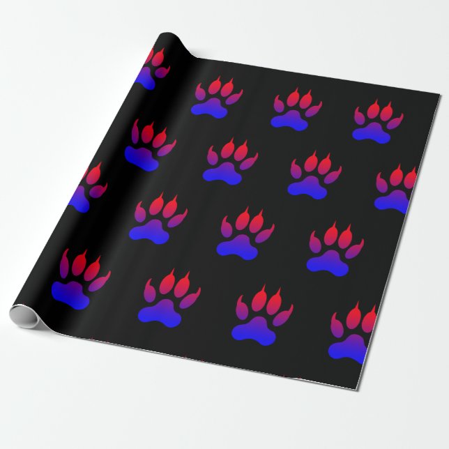 Tiger Paws Wrapping Paper (Unrolled)