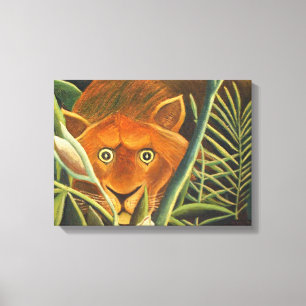 Tiger Peeking Out From Grass By Henri Rousseau Canvas Print