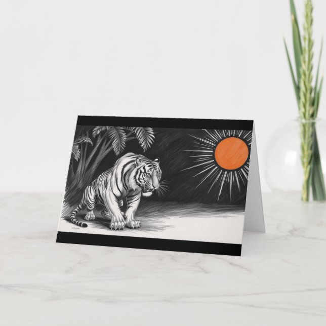 Tiger Pencil Sketch Card (Front)