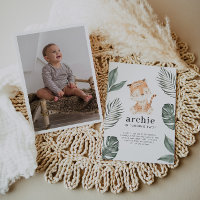 Tiger Photo Birthday Invitation