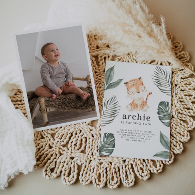 Tiger Photo Birthday Invitation (Creator Uploaded)