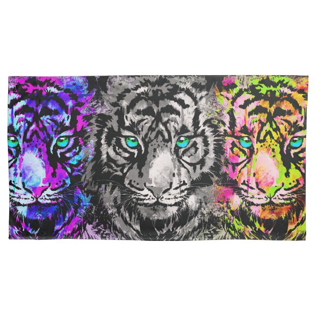 Tiger Pillowcase - 3 Cool Tiger Heads (Front)