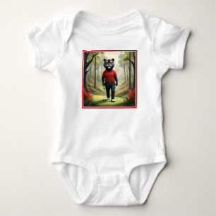 Tiger Playing Golf In The Woods, Baby Bodysuit