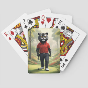 Tiger Playing Golf In The Woods, Cards