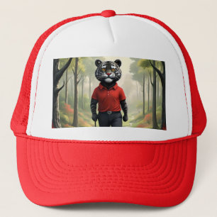 Tiger Playing Golf In The Woods, Trucker Hat