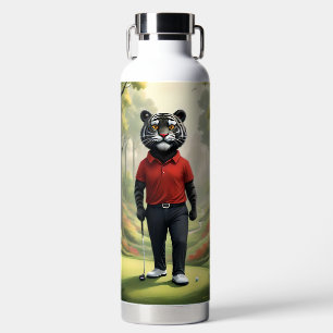 Tiger Playing Golf In The Woods, Water Bottle