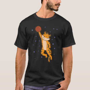 Tiger plays Basketball big Cat Animal T-Shirt
