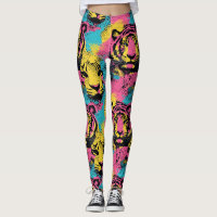 Tiger Pop Art Pattern in Pink, Yellow and Blue