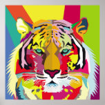 Tiger Pop Art Portraitart, pop, tiger, animal, fac Poster<br><div class="desc">Tiger Pop Art Portrait
art,  pop,  tiger,  animal,  face,  illustration,  graphic design,  portrait,  tropical,  background,  cat,  colour,  decor,  drawing,  drawn,  fashion,  graphic,  looking,  nature,  cute,  vintage,  illustration,  retro, </div>