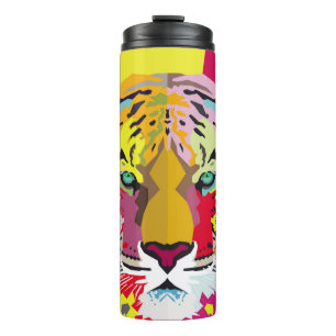 Tiger Pop Art Portraitart, pop, tiger, animal, fac Thermal Tumbler