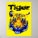 Tiger Pop Art Poster<br><div class="desc">Tiger Artwork - Tiger Head Animal Art Photography - Wild Big Cats Images</div>