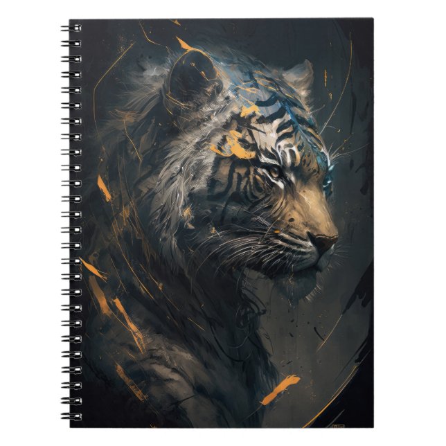 Tiger Portrait Animal Nature Wildlife Painting Art Notebook (Front)