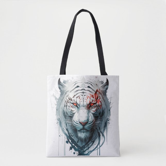 Tiger Portrait Animal Painting Wildlife Outdoors  Tote Bag (Front)