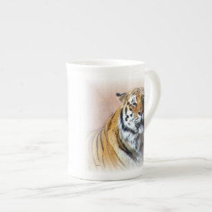 Tiger portrait bone china mug