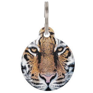 Tiger Portrait Graphic Style Pet Tag