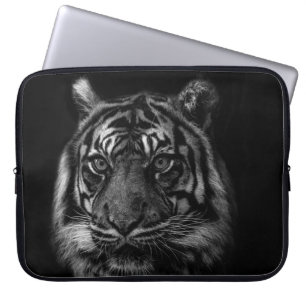 TIGER PORTRAIT IN BW LAPTOP SLEEVE