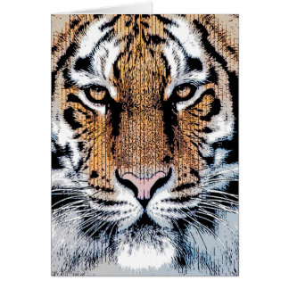Tiger Portrait in Graphic Press Style