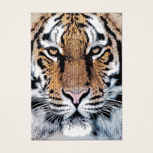 Tiger Portrait in Graphic Press Style